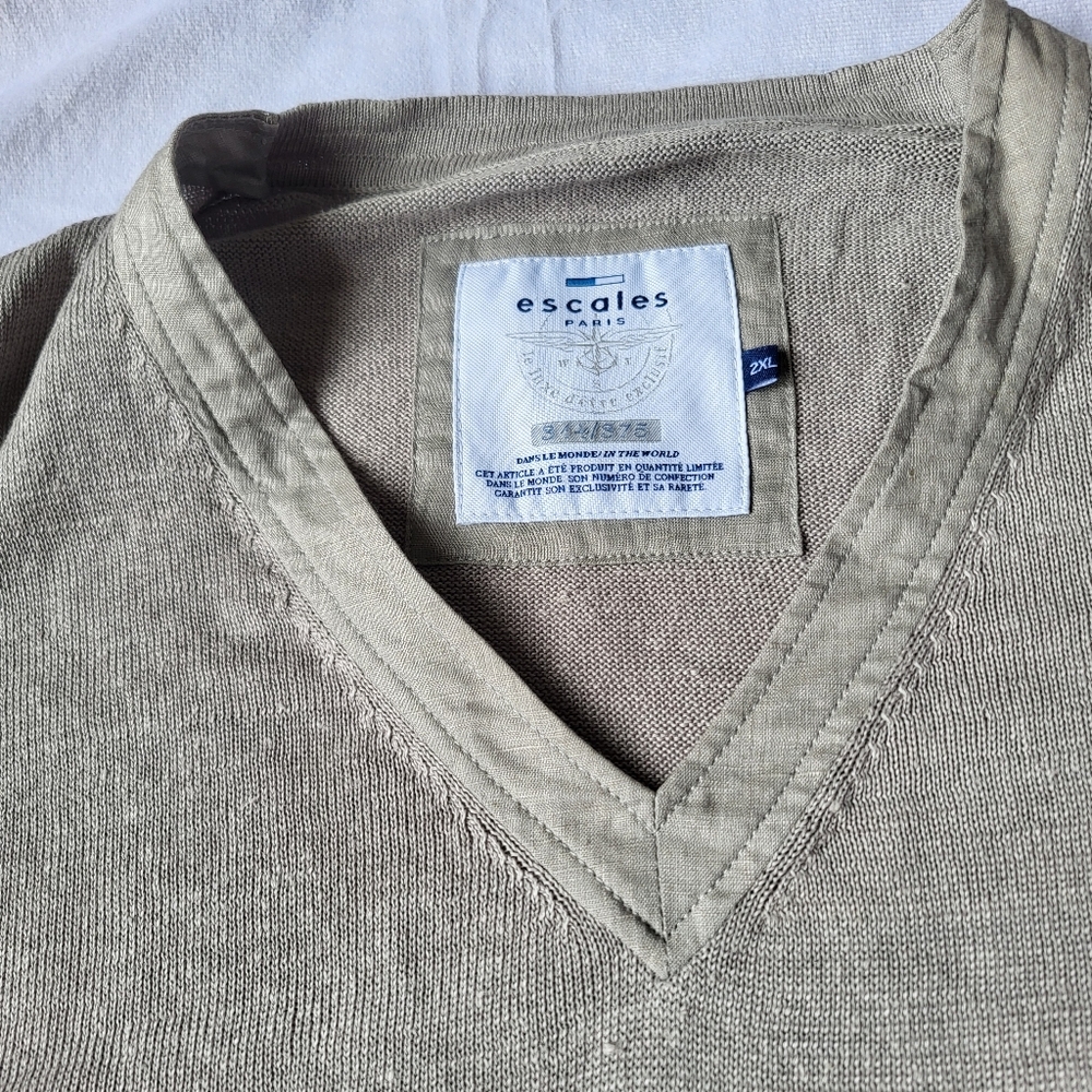 Limited Edition Esales Paris 100% Linen V Neck  Sweater Size 2XL #344 Out Of 375 - Picture 10 of 11